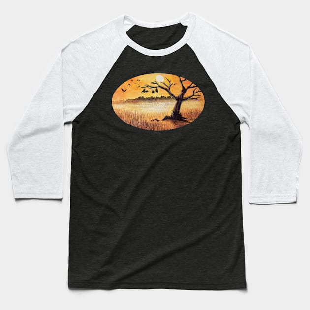 Dusk Baseball T-Shirt by GnarlyBones